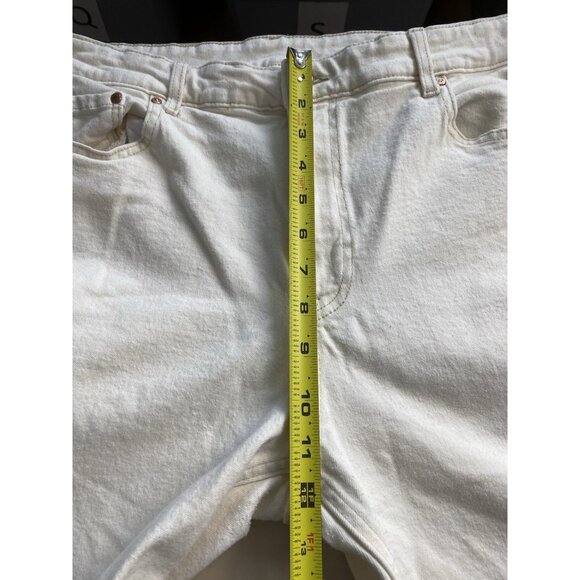 &Denim by H&M Womens Size 16 Ivory Jeans High Rise Bootcut Stretch - Picture 6 of 8